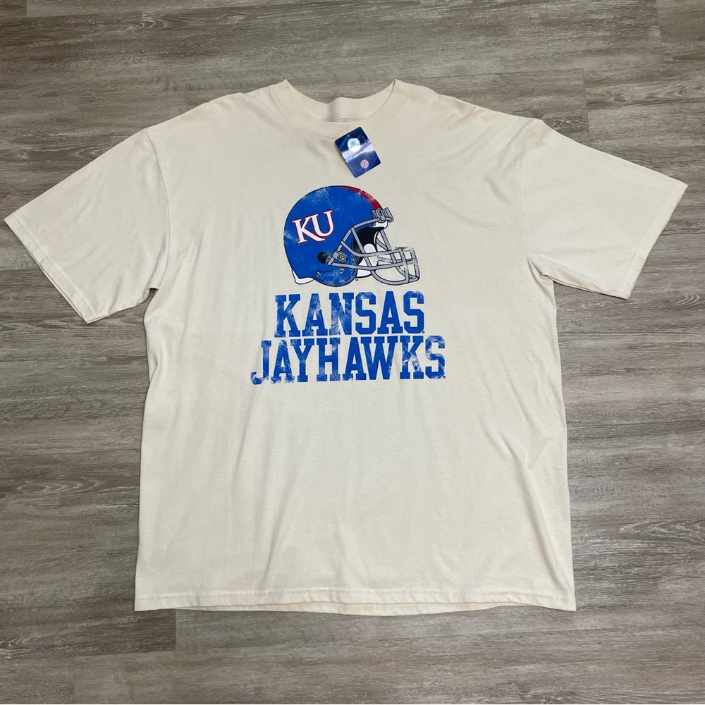 NWT KU Kansas Jayhawks Football Men’s XXL T-Shirt ESPN Show Your Color